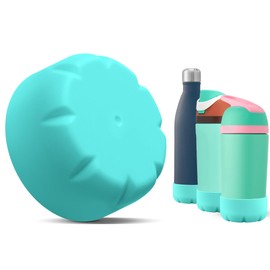VIKIZUES Silicone Boot Compatible with Owala Kids Water Bottle 14/16 oz & S'well 17oz Water Bottle and More 12/17 oz Stainless Steel Water Bottles, Anti-Slip Bottom Protector Sleeve (Mint)