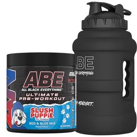 Applied Nutrition Bundle ABE Pre Workout 375g + JUG 2.5 LT Matt Black | All Black Everything Pre Workout Powder, Energy & Physical Performance with Creatine, Beta Alanine (Slush Puppie)