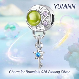 YUMINN Life Series Charms for 925 Sterling Silver for Women Bracelets & Necklaces Dangle Pendant for Christmas Valentine's Day Mother's Day Jewellery Gifts for Women, Sterling Silver, Cubic Zirconia