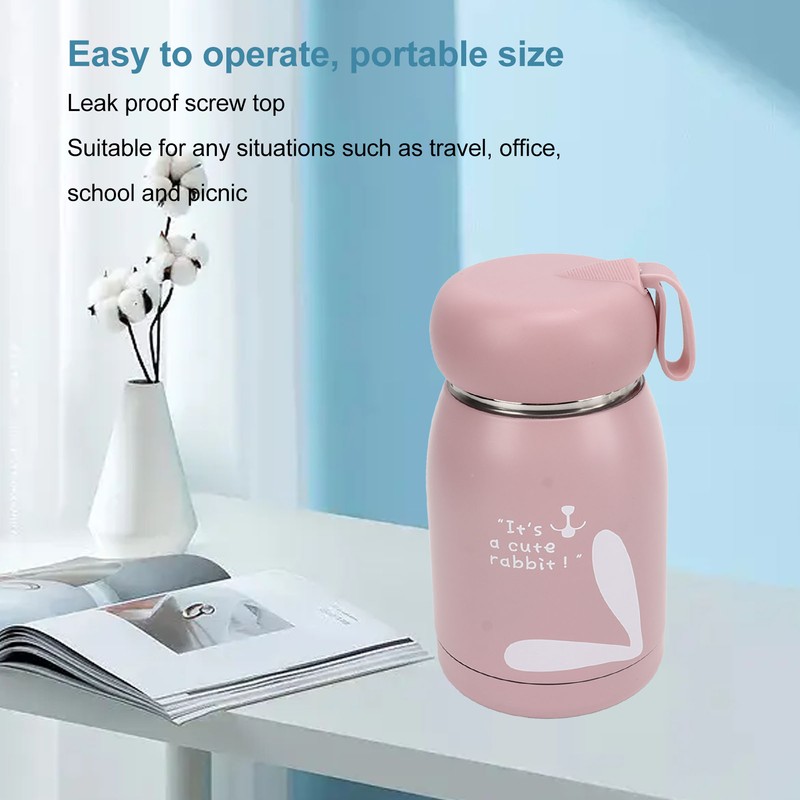 Children's Insulation Cup 12oz Double Wall Portable Rabbit Pattern Insulated