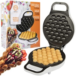 MasterChef Bubble Waffle Maker- Electric Non stick Hong Kong Egg Waffler Iron Griddle w FREE Recipe Guide- Ready in under 5 Minutes