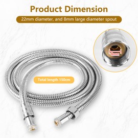 Shower Hose 150 cm, Stainless Steel Shower Hose with Double Twist Protection, Universal Shower Hose, G1/2 Interface, Shower Hose with Seals, Bathroom Fittings, Chrome Shower Hoses