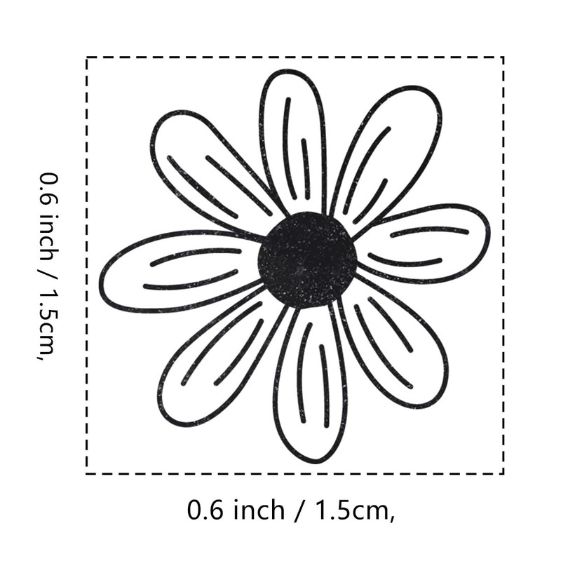 Daisy Flower Rubber Stamp, 3/5 Inch Small Mini Stamp for