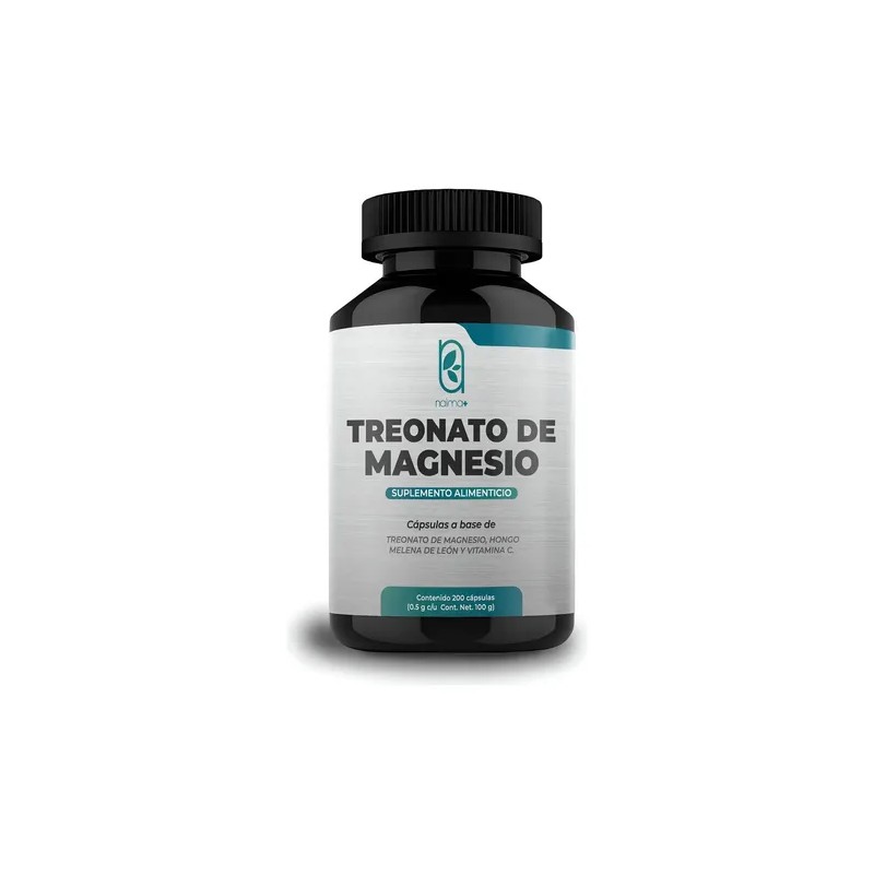 Naima Treonato Magnesio Cápsulas Melena León Vitamina 200 Caps