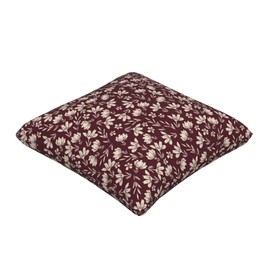 JOVITRA Burgundy Floral Throw Pillow Covers Vintage Rustic Old Style Square Pillow Cases 18x18 Inch Set of 2 Small Flowers Print Cushion Cover Decorative Pillowcase for Living Room Sofa Bed