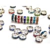 Pack of 50 Crystal Rhinestone Rondelle Colourful Spacer Beads, 6