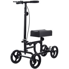 ELENKER Steerable Knee Walker Deluxe Portable Medical Scooter Foot Injury Black