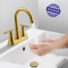 4 inch Brushed Gold Bathroom Sink Faucet with Pop-up Drain