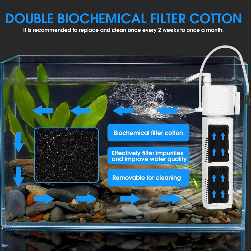 QiQiWader The Fish Tank Filter is Suitable for 10-40 Gallon