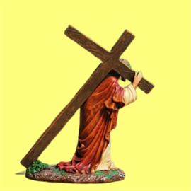 1Piece Jesus Carry Cross, Jesus Resin Figurine, Jesus Cross Resin Figurine Tabletop Ornament, Jesus Cross Ornament, Easter Home Decoration for Countertop Bookshelf Ornament