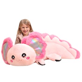 IKASA Giant Axolotl Stuffed Animal Plush Toy,Large Big Jumbo Soft Toys,31.5" Huge Size Cute Plushy Fluffy Fat Plushie,Gifts for Kids Girls