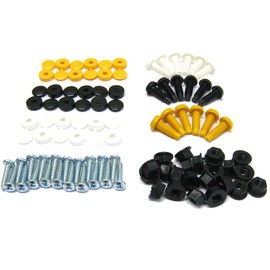 All Trade Direct 72 Pcs Number Plate Caps Screws Bolts Nuts Fitting Fix