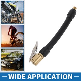 A ABSOPRO Tire Inflator Extension Tube Durable 5.51inch M8x0.8 12.6mm OD Air Pump Extend Hose Adapter Tire Valve Rubber Black 1pc