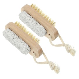 SAFIGLE 2Pcs Exfoliating Dual Sided Shower Scrubber with Pumice Stone Ergonomic Long Handle for Feet for Gentle Exfoliation and Circulation Improvement