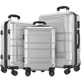 Axidou Luggage Sets with Spinner Wheels (20/24/28 Inch), PC+ABS Suitcase Sets