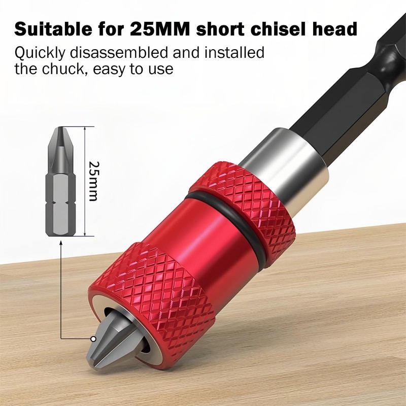 2pcs Adjustable Screw Depth Screwdriver Bit Holder Magnetic Steel，Includes S2
