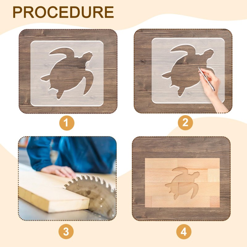 Betagt Sea Turtle Acrylic Router Templates, Router Templates for Woodworking,