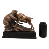 Ebros Wall Street Charging Bull Goring Bear Bronze Electroplated Figurine