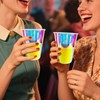 Djenpinex 25 Pack Thick Iridescent Plastic Cups 12oz - Bright