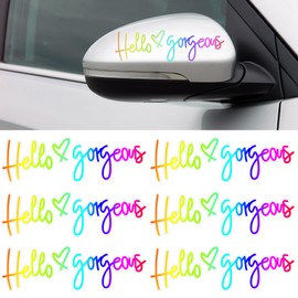 TOCCOOL Hello Gorgeous Vinyl Stickers, Colorful Car and Laptop Stickers for Rearview Mirrors and Windshields (6 Pcs)