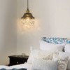 cloylinc Hanging Light Grey Glass Swag Light with 14.7 Ft