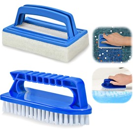 Lohill 2 Stück Pool Bürsten Set Pool Schwamm Bürsten,Reinigungspad Schwamm Algenbürste Reinigungsbürste Handschrubber Geeignet zum Reinigen von Schmutz und Moos für Spa, Kleines Schwimmbad, Badewannen