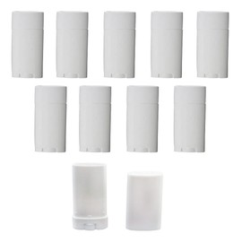 10Pcs 15ml White Empty Plastic Oval Deodorant Containers Lip Balm Tubes for DIY Lip Balm Lipstick Crayon Homemade Aromatherapy