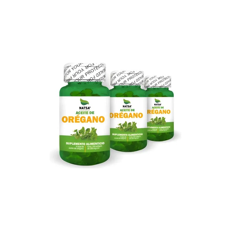 Aceite De Oregano Plus, 300 Cápsulas (3 Frascos 100 Cap
