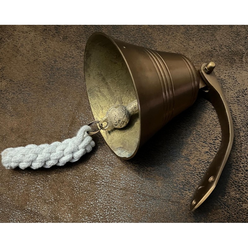 Ship Bell for Maritime Wall Decoration Burnished Brass