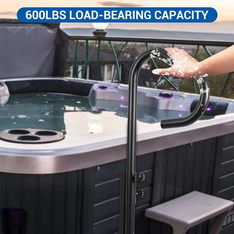 MERXENG Hot Tub Handrail, 360 Rotatable Spa Side Handrail with