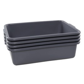 Bblina 13 Liter Commercial Bus Tubs, Plastic Shallow Plastic Tub Set of 4