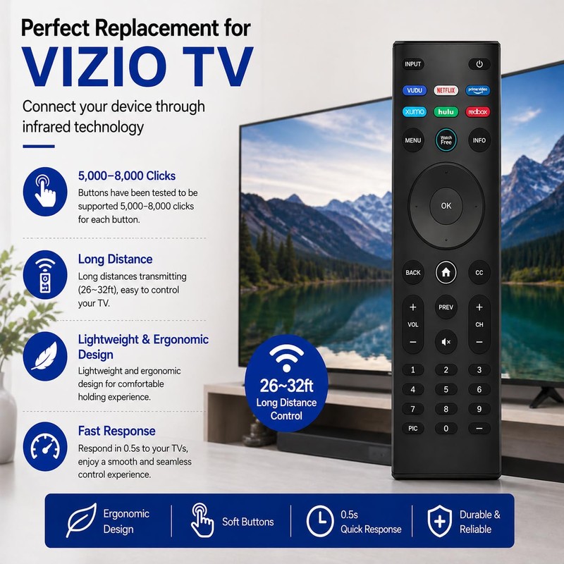 Universal VIZIO Remote Control Replacement - D, M, P, V