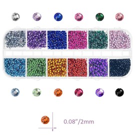 3Boxes Colorful Nail Art Rhinestone, Flatback Bedazzling Nail Gems Half Round, Horse Eye Diamonds with Pickup Tweezer for Nail Decoration Facial Make Up DIY Craft