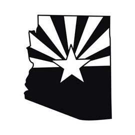 Applicable Pun Arizona State Flag Cut from Silhouette - Vinyl Decal for Outdoor Use on Cars, ATV, Boats, Windows and More - Black 6 inch