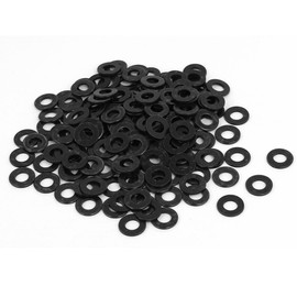 uxcell M5 x 10mm x 1mm Black Zinc Plated Flat Washers Spacers Fastener 200PCS