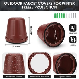 4Pack Outdoor Faucet Covers,Spigot Cover for Winter,Plastic Faucet Cover for Freeze Protection,Outside Insulated Spigot Covers Hose Bib Protector Reusable Garden Cold Freeze Proof-Dark Red