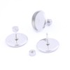 40pcs Stainless Steel Stud Earring Bezel Blanks Fit 12mm Cabochon