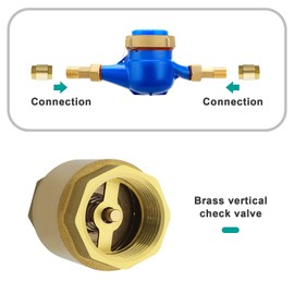 Create idea 3/4 Inch Check Valve Brass Vertical Check Valve Non Return Check Valve Check Control Valve for Pump Fountain Washing Machine Garden Rain Butts Barrel