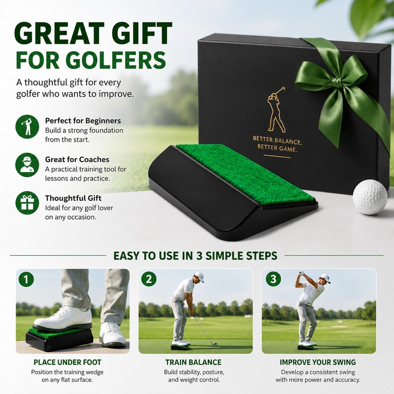 Golf Swing Trainer for Weight Transfer – 15° Foot Pedal