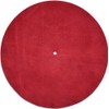 Genuine Leather Turntable Platter Mat - Red Suede