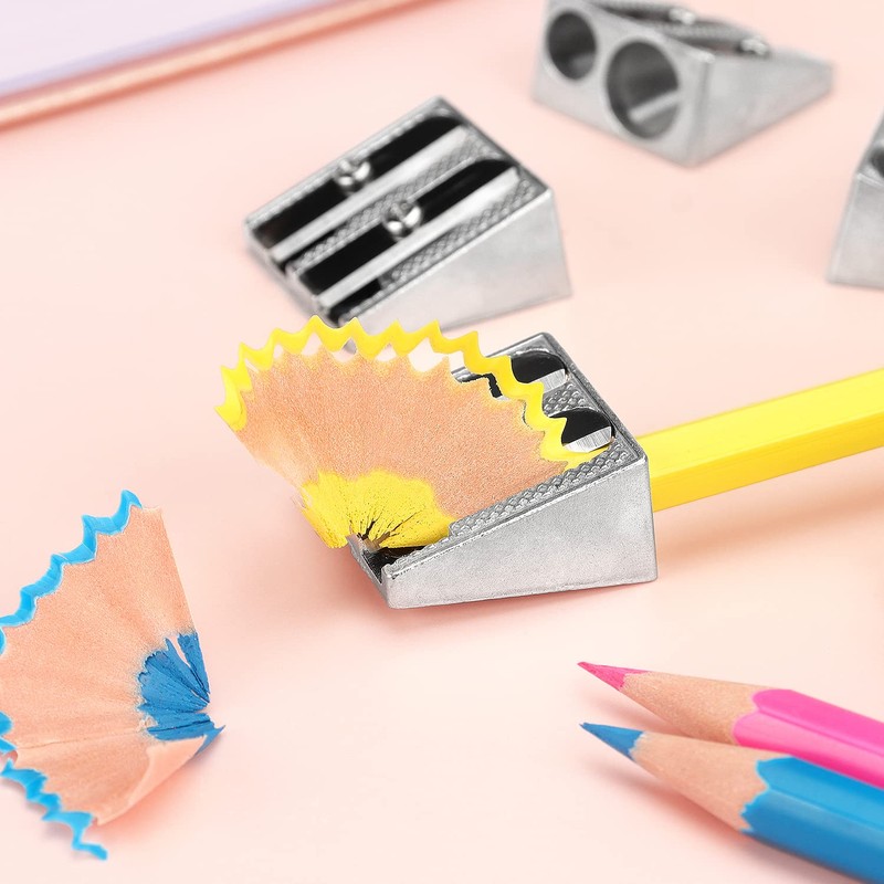 Tamaki 8 Pack Handheld Metal Pencil Sharpener with 2 Holes