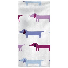 Tzhim Dog Gifts Decorative Kitchen Towels, Blue Weiners Hand Towels for Bathroom, Dachshund Dish Towels Dishcloths Tea Towels for Kitchen, Gifts for Dachshund Lovers Kitchen Bathroom Decor, 16x24in