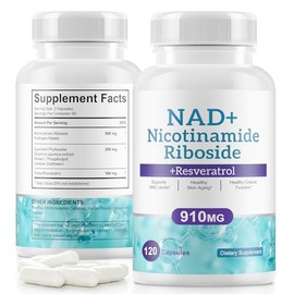 Suplemento liposomal NAD Resveratrol - Ribosida de nicotinamida y quercetina - Suplementos NAD de alta pureza para antienvejecimiento, concentración y