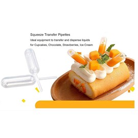 100 Pieces 4ml Cupcake Pipettes, Food Grade Plastic Disposable Pipettes Mini Liquid Injector (100-A)