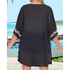 Womens Floral Kimono Cardigans Beach Cover Tops Loose Puff Sleeve