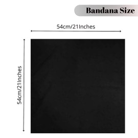 Lizzy Plain Multifunctional Bandana's Headwear Neckwear Neckerchief Cycling Cowboy Scarf Head Neck Gaiter - Mens Womens Multipack Assorted Men Hair Pirate Bandana (Black)