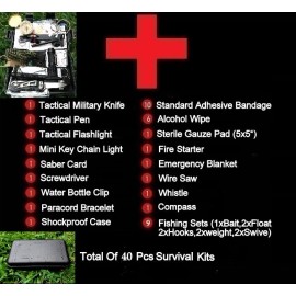 Galaxylense 151 Pc First Aid Kit Medical Survival Emergency Trauma Military Travel Sport - 40 Pcs In One