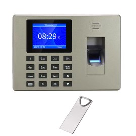 MIKONIYA Time Clock,Attendance Machine ​with Fingerprint,Time Clocks for Employees Small Business,Password Punching in One,2.4 inch TFT Color Screen,with 16G U-Disk