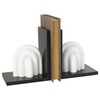 CosmoLiving by Cosmopolitan Wooden Abstract Decorative Bookends Layered Arched Non