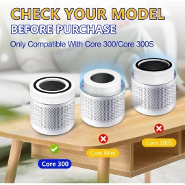For Levoit 2pk Core 300 Replacement True HEPA Filter For Levoit Air Purifier 350-RF 300-RAC